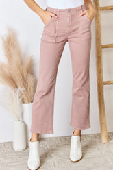 RISEN High Rise Ankle Flare Jeans - Chic Full Size Denim for Modern Fashion Enthusiasts